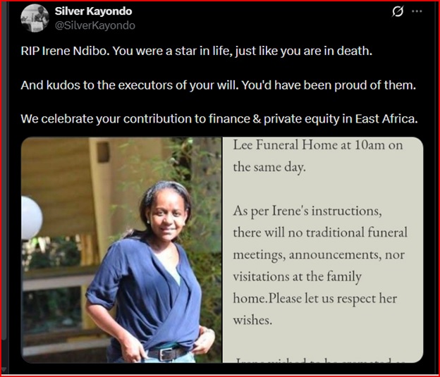 Trailblazing Banker Irene Ndigo Leaves Strict Instructions in Her Will, See What She Instructed Her Family to do