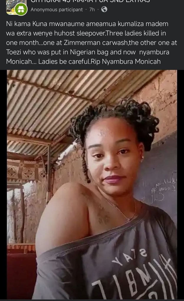 Fear Grips Zimmerman and Githurai 45 After Three Women Killed in One Month- Is There a Serial Killer on The Prowl? 1 Fear Grips Zimmerman and Githurai 45 After Three Women Killed in One Month- Is There a Serial Killer on The Prowl?