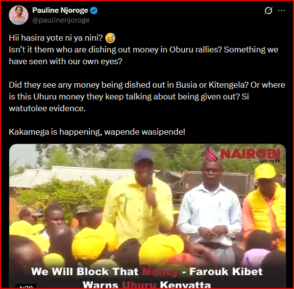 Pauline Njoroge Responds to Farouk Kibet's Claims That Uhuru is Funding Sifuna And Other United Opposition Politicians to Destabilize Ruto's Government 1 Pauline Njoroge Responds to Farouk Kibet's Claims That Uhuru is Funding Sifuna And Other United Opposition Politicians to Destabilize Ruto's Government