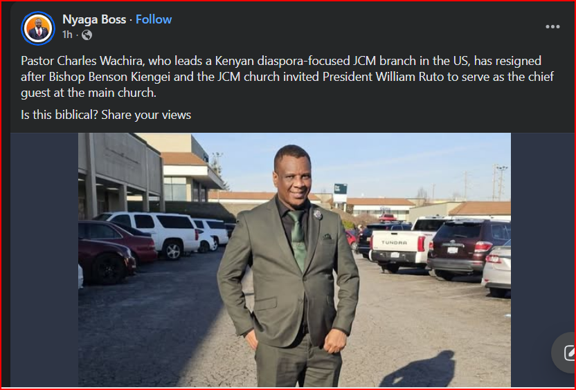 Shock at JCM Ruiru as Pastor Resigns Hours Before Ruto Visit 1 Shock at JCM Ruiru as Pastor Resigns Hours Before Ruto Visit