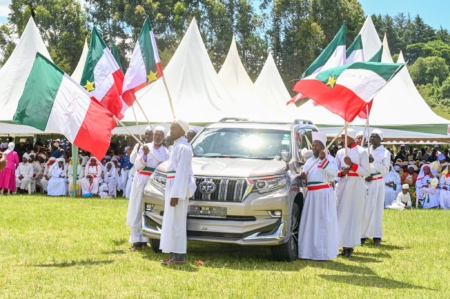 Oscar Sudi Gifts Archbishop Paul Stephen Gathuo a Brand New Prado(Photos)