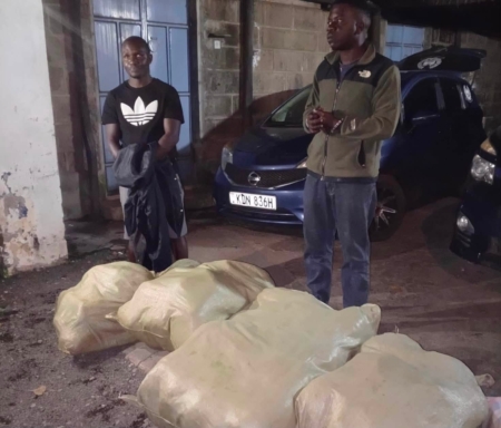 How 2 Young Men Were Arrested Ferrying Bhang Worth Ksh 3.3 Million in a Heavily Tinted Nissan Note During a High-Speed Highway Chase(Photos) 758501511_1472358528260381_1164906556718210119_n