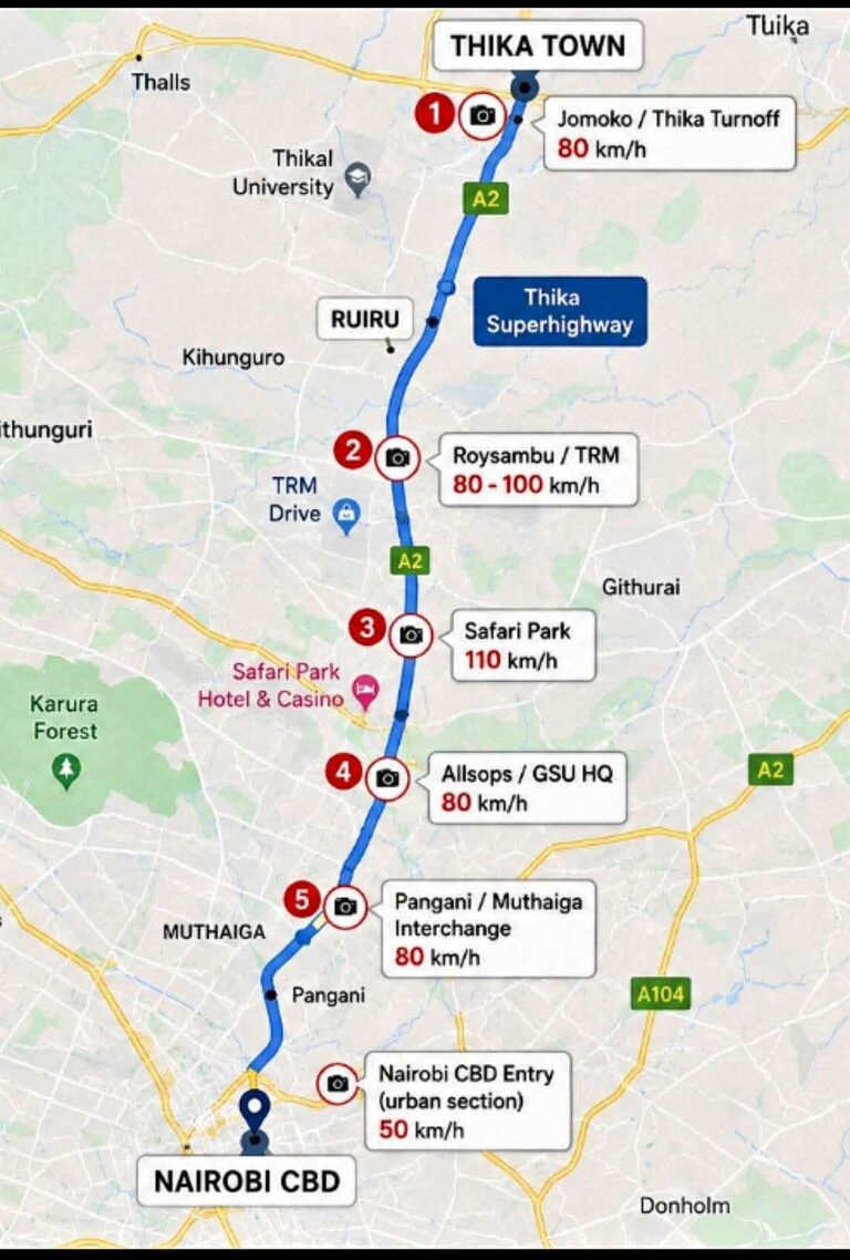 How To Evade Speed Cameras Erected On Thika Road, Outering Road, Eastern And Northern Bypass