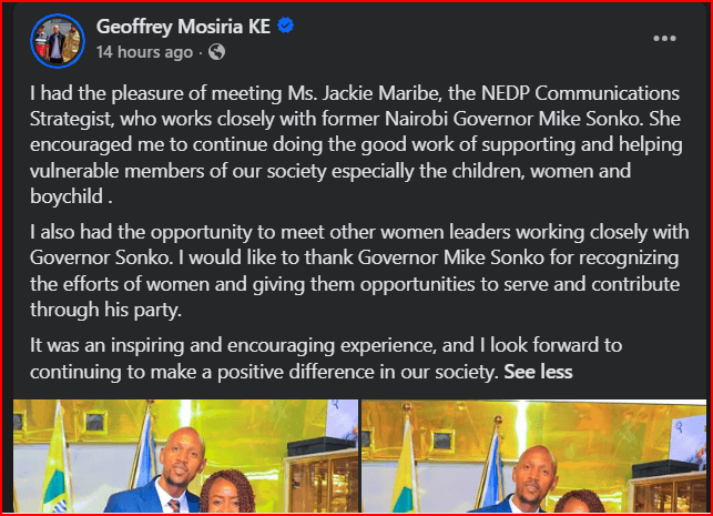 Mike Sonko Gives Disgraced Former Citizen TV Anchor Jacque Maribe a Job