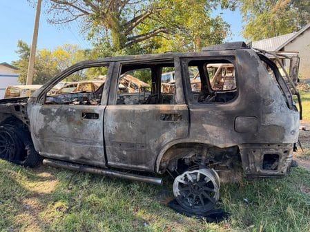 A Vehicle Belonging to the Chairman of the UDA party in Homa Bay Torched After Being Accosted by Goons A Vehicle Belonging to the Chairman of the UDA party in Homa Bay Torched After Being Accosted by Goons