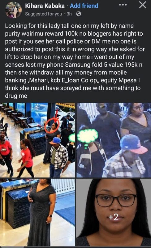 Exposing Notorious Mchele Lady Purity Wairimu- She Drugged a Businessman, Stole His Samsung Fold phone worth Ksh 195,000, And Emptied All His Bank Accounts(Photos)