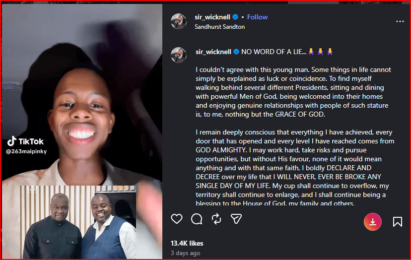 Vanity! Ruto’s Best Friend And Controversial Zimbabwean Businessman, Wicknell Chivayo, Had Bragged About His Powerful Connections With Presidents, 3 Days Before He Died in a Chopper Crash