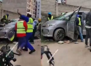 Ruthless Boda Boda Gang Destroys Motorist’s Vehicle After an Accident- Nearly Lynch Him(Video)