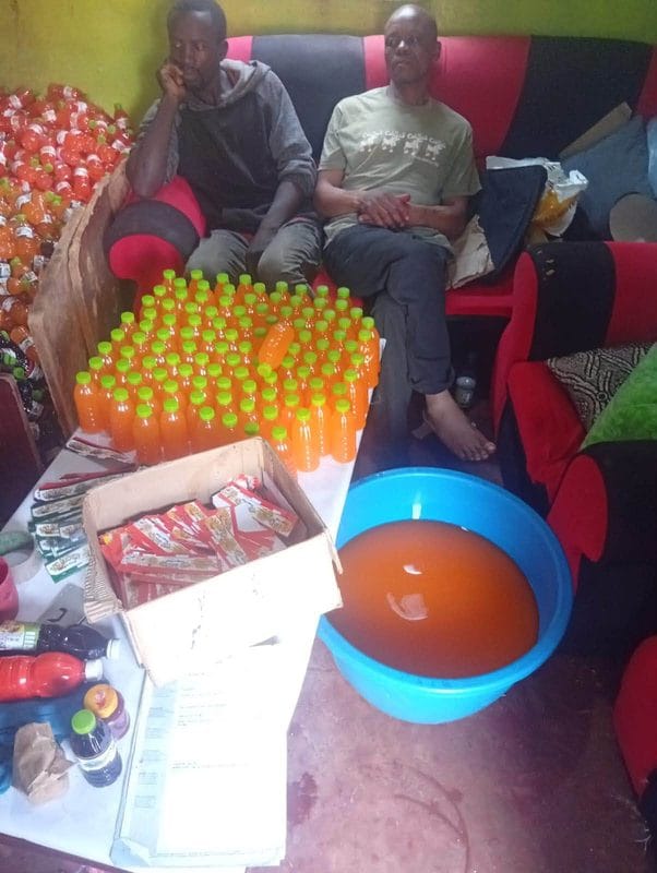 Concern as Detectives Uncover a Fake Juice Factory in Kabete- Kenyans Are Drinking Poison(Photos)