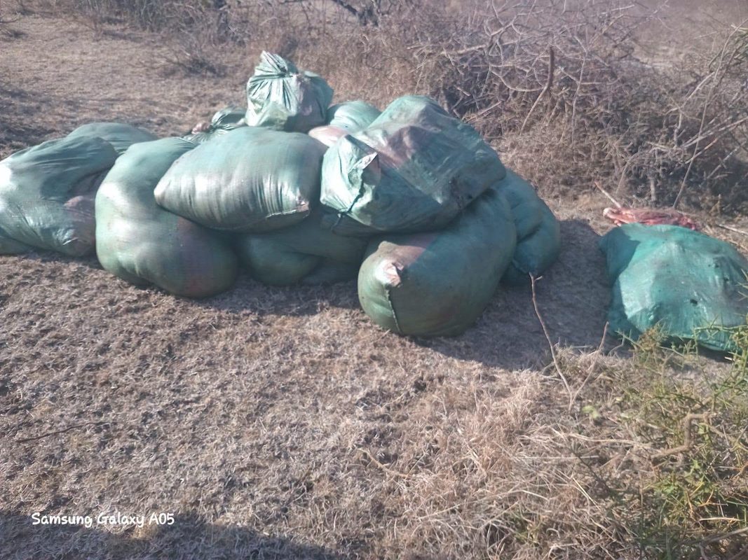 Mystery as 18 Bags of Suspected Donkey Are Dumped Along Tumbuni–Kwa Mbita Road in Makueni(Photos)