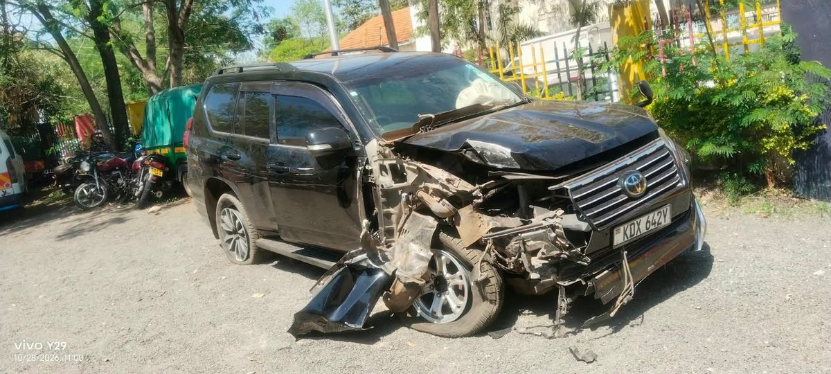 Detectives Intercept a Luxurious Prado Used by Armed Robbers in Kisumu During High-Speed Chase(Photos)