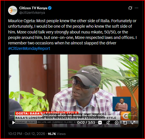 Maurice Ogeta Reveals The Other Side of Raila Odinga That Many People Didn’t Know About