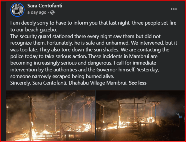 Italian Investor In Distress After Unknown People Carried Out at Arson Attack At Her Multimillion Beach Resort(Photos)