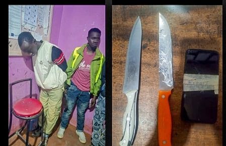 Police Arrest Phone Snatching Thugs Who Have Been Terrorizing Kasarani Residents- Recover Stolen Phones And Daggers(Photo)