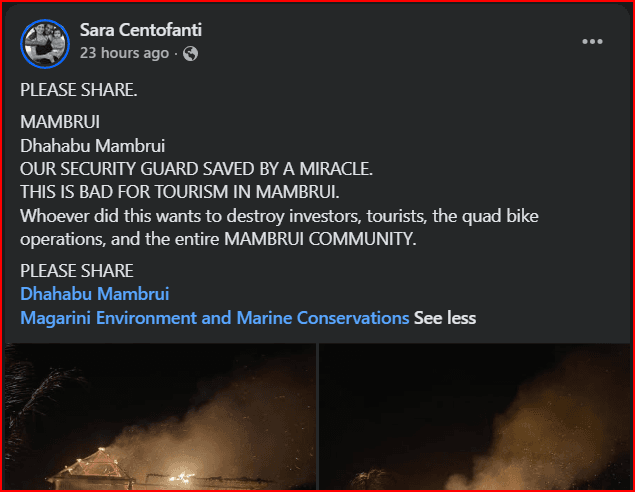 Italian Investor In Distress After Unknown People Carried Out at Arson Attack At Her Multimillion Beach Resort(Photos)