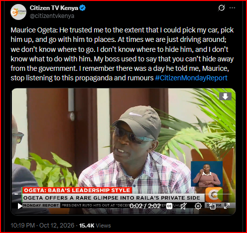 Ogeta Says Raila Trusted Him Too Much to the Extent He Would Drive Him Around in His Personal Car