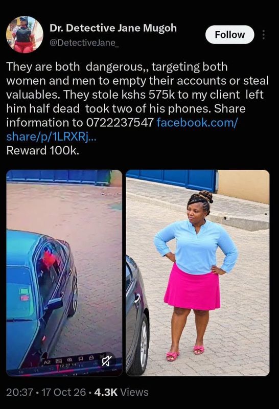Man Drugged by Mchele Ladies, Robbed of Ksh 575,000 And Left For Dead(Photos)